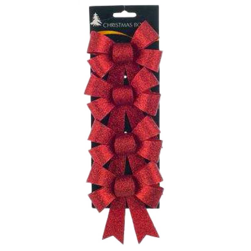 4 Red Xmas Bows